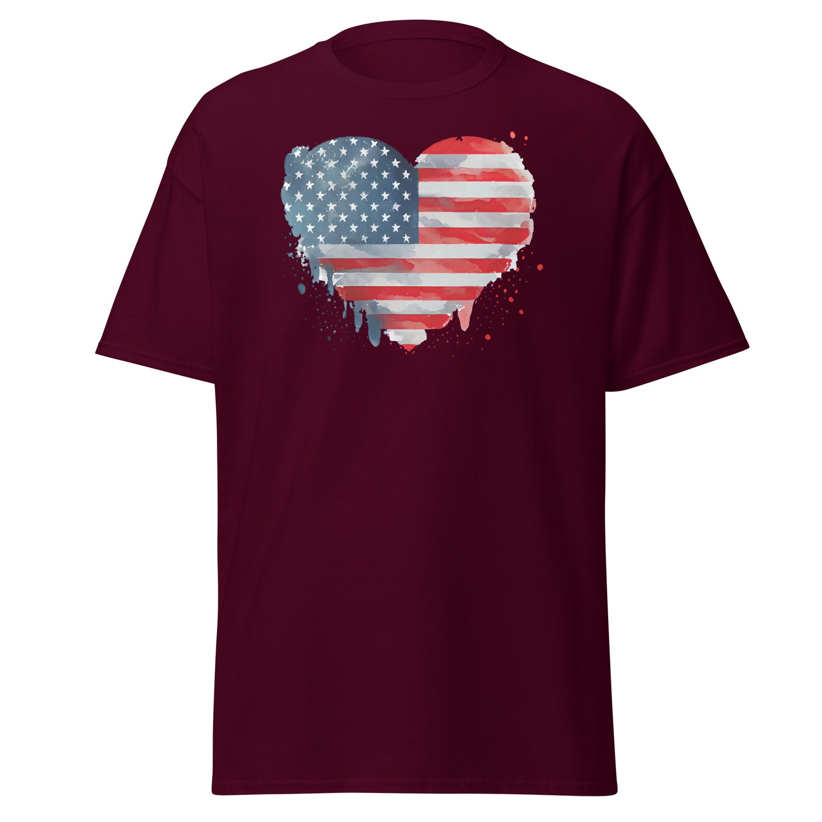 Unisex Adult Heavy Cotton™ T-Shirt | Gildan 5000 – Heart USA Flag