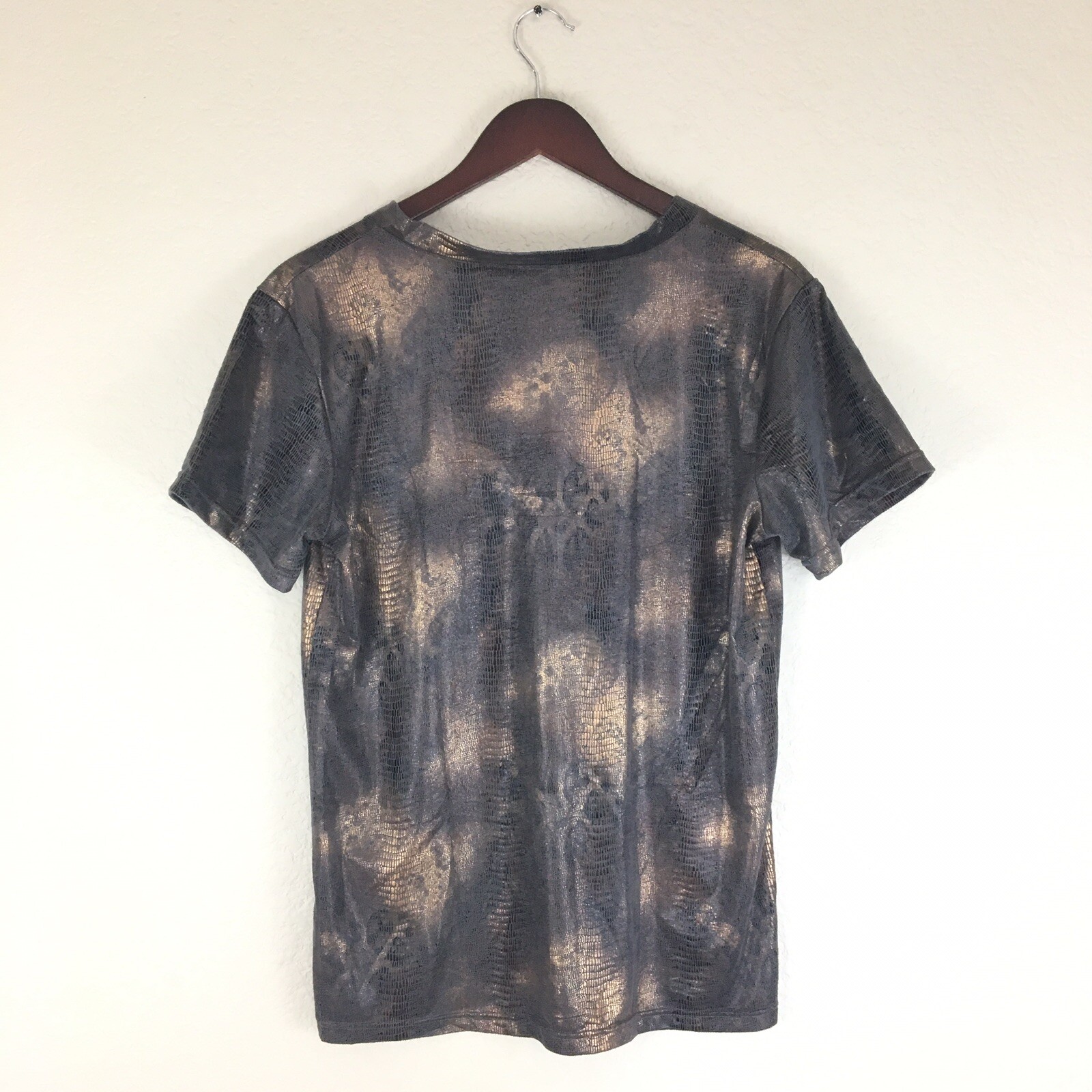 NWT Male Power Animal Print Suede Like Fabric V-Neck Mens T Shirt Sz Large gallery