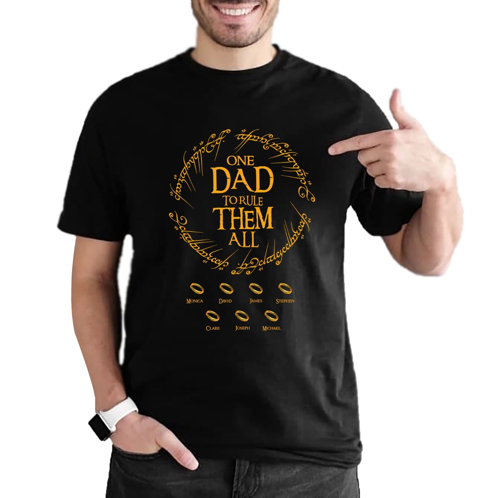 One Dad to Rule Them All Tee, Custom The Rings Dad Tee, Father’s Day Gift