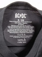 AC/DC Back In Black Ablum Men’s size Small (34-36) T-Shirt Short Sleeve NEW