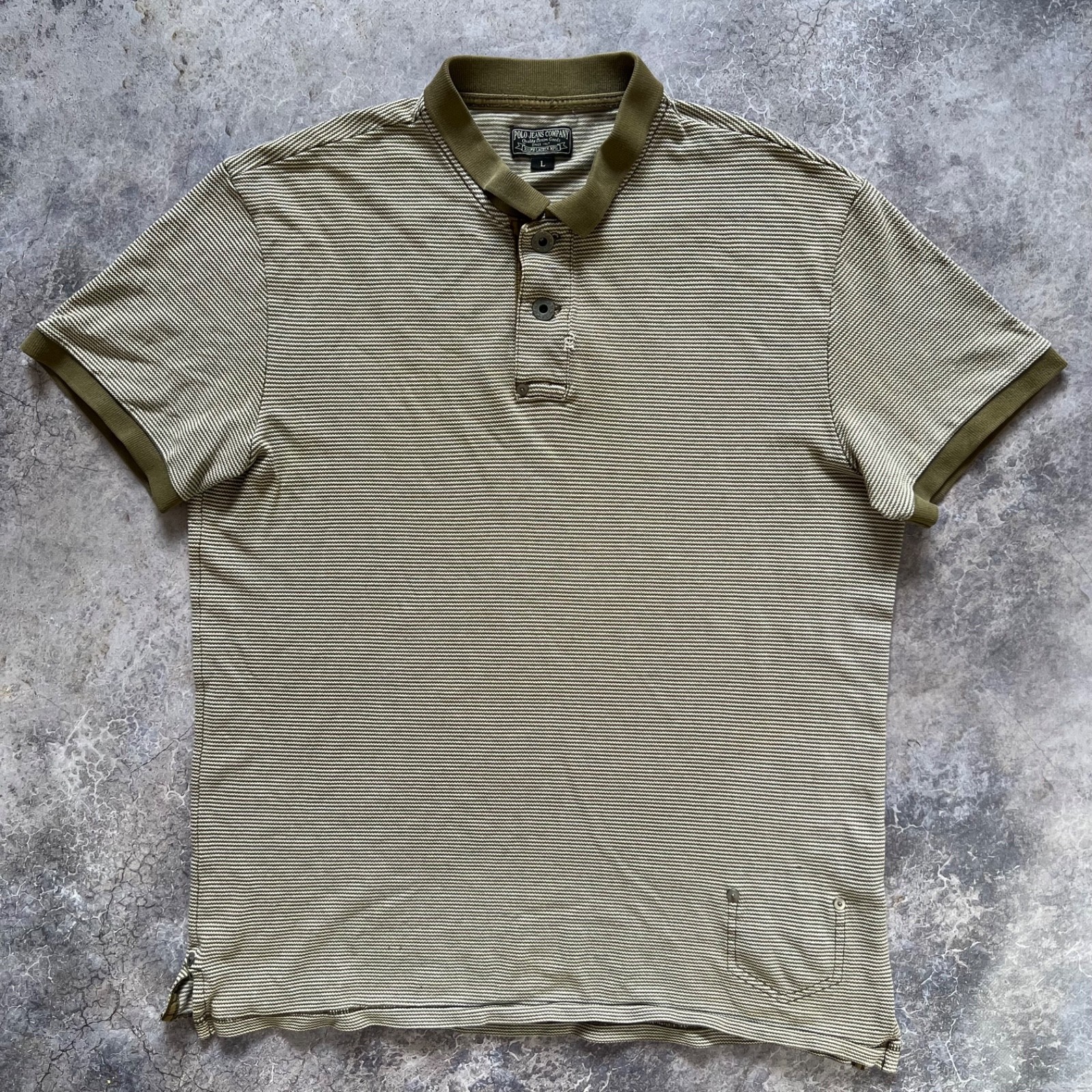 Vintage Polo Jeans Co Ralph Lauren Polo T-Shirt Green Men's Size L gallery