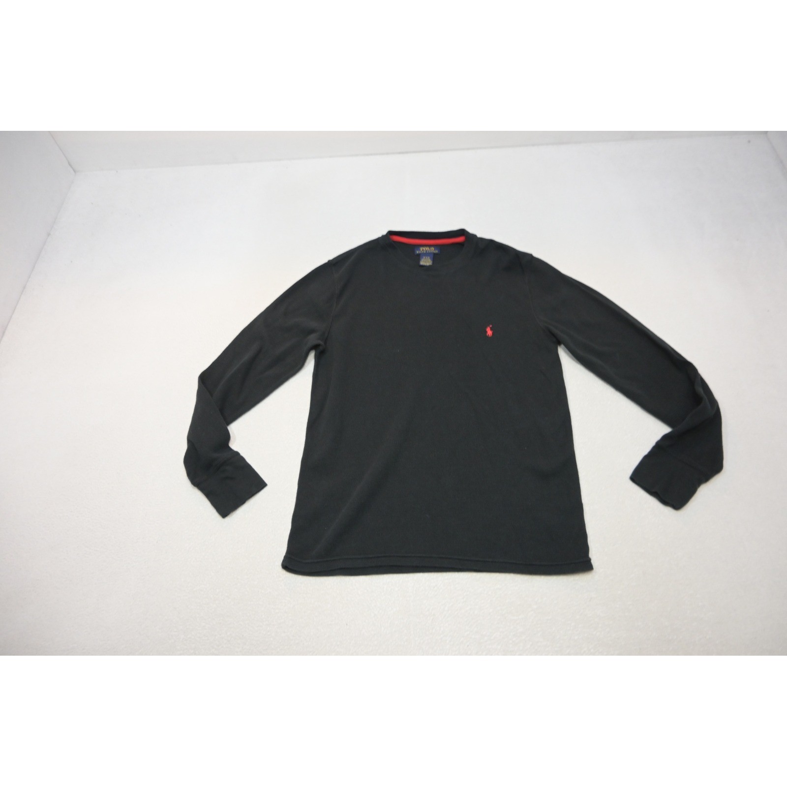 Polo Ralph Lauren Thermal Shirt Mens Medium Black Waffle Knit Pony Logo EUC gallery