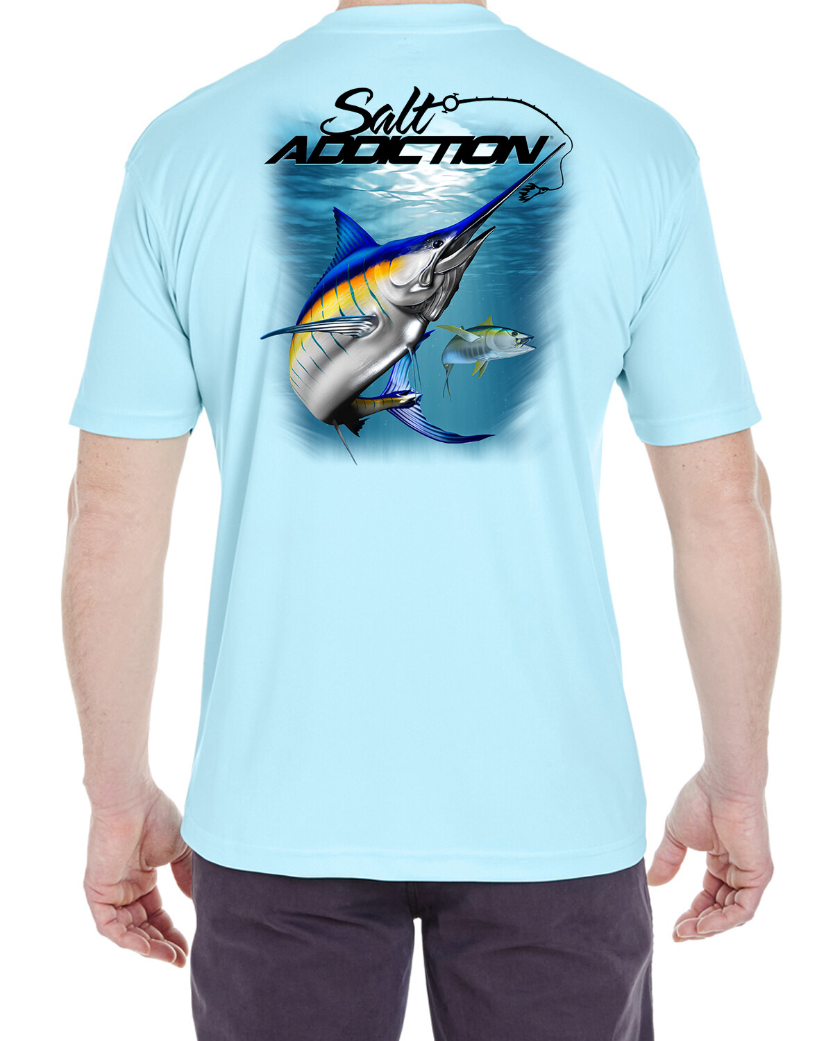 Salt Addiction Short Sleeve Micro Fiber Marlin ocean Fishing T-Shirt uv 30 gallery