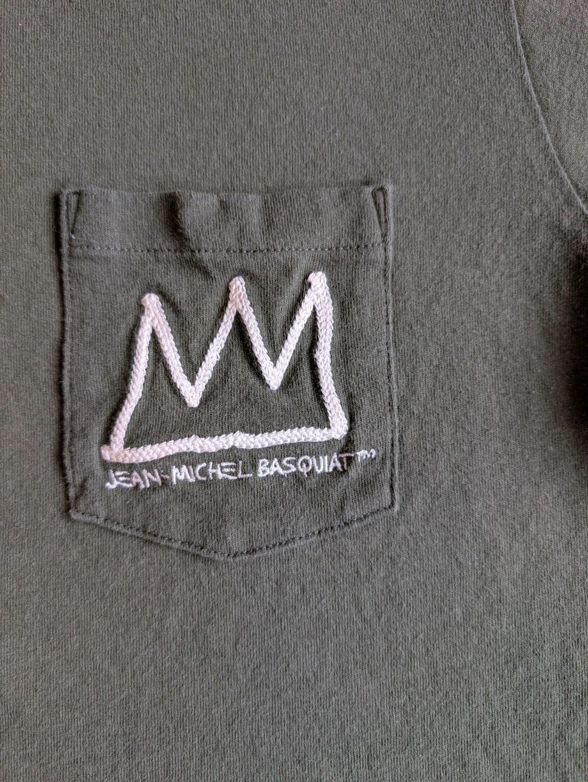 Uniqlo Jean Michel Basquiat T Shirt Adult Large Green SPRZ NY MOMA Distressed L gallery
