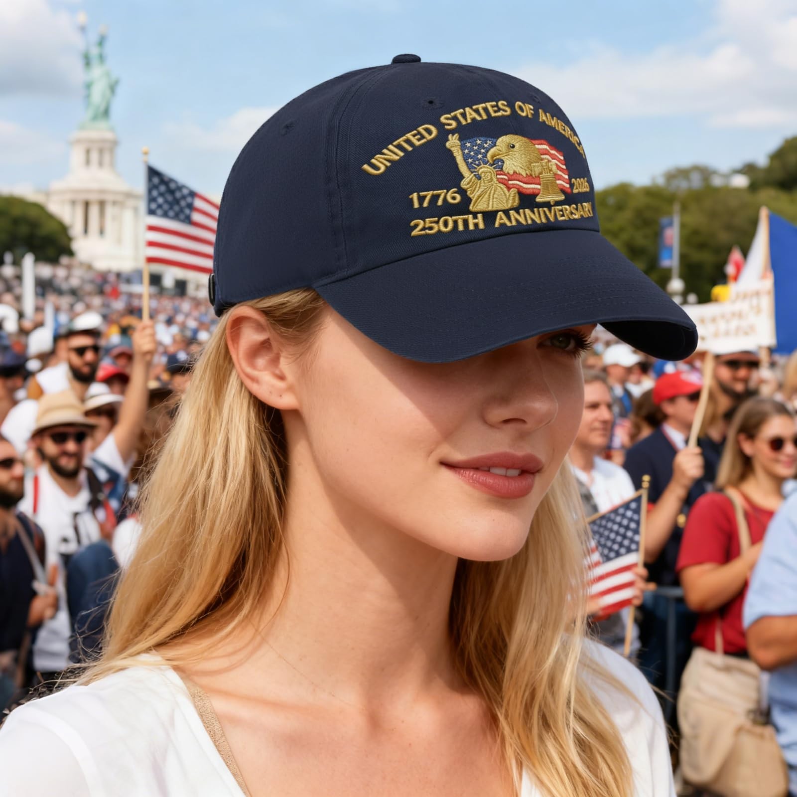 Embroidered United States 250th Anniversary Hat - 250 Years Anniversary USA T... gallery
