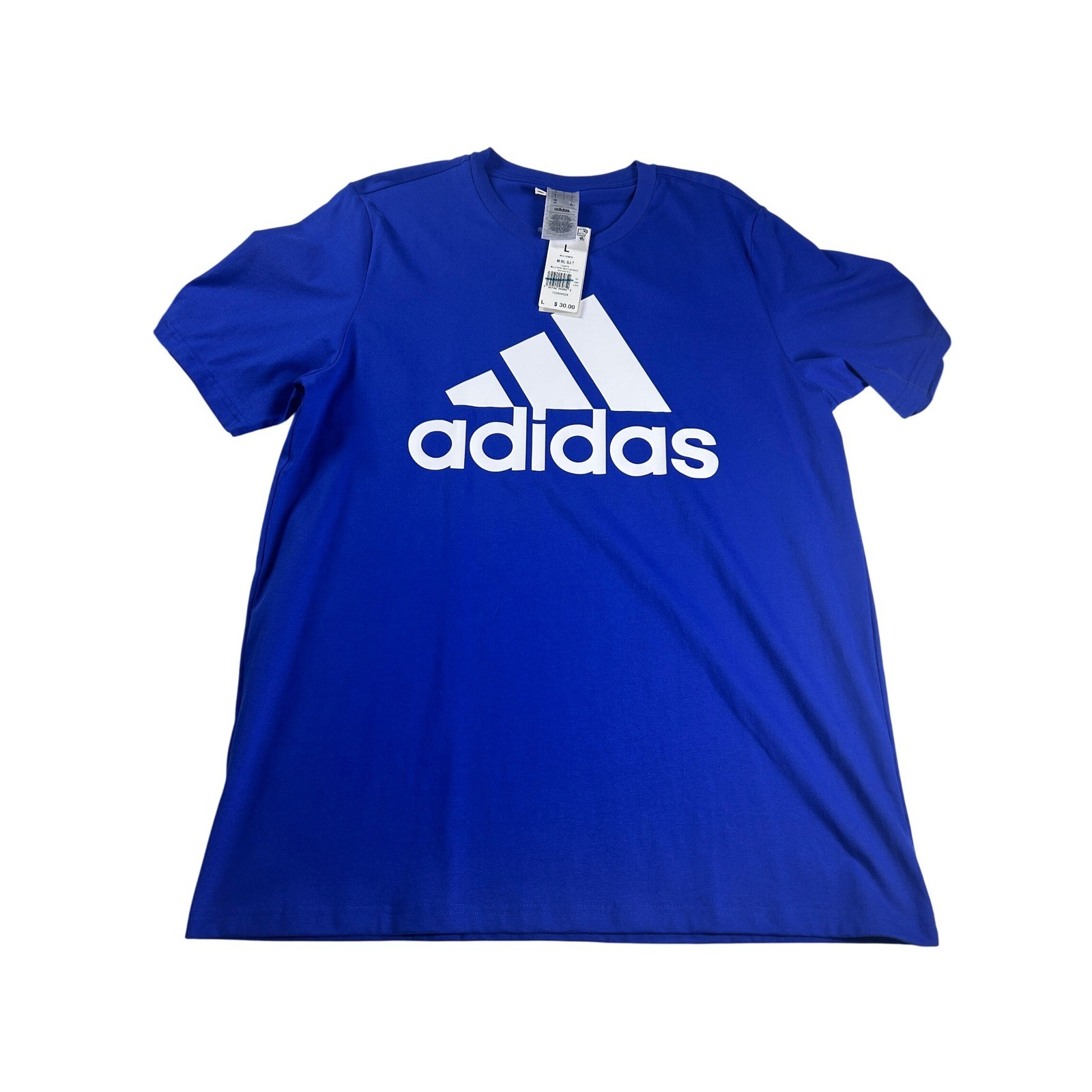 Adidas Mens T-Shirt Large Blue Graphic Logo Activewear Casual Training Tee NEW gallery