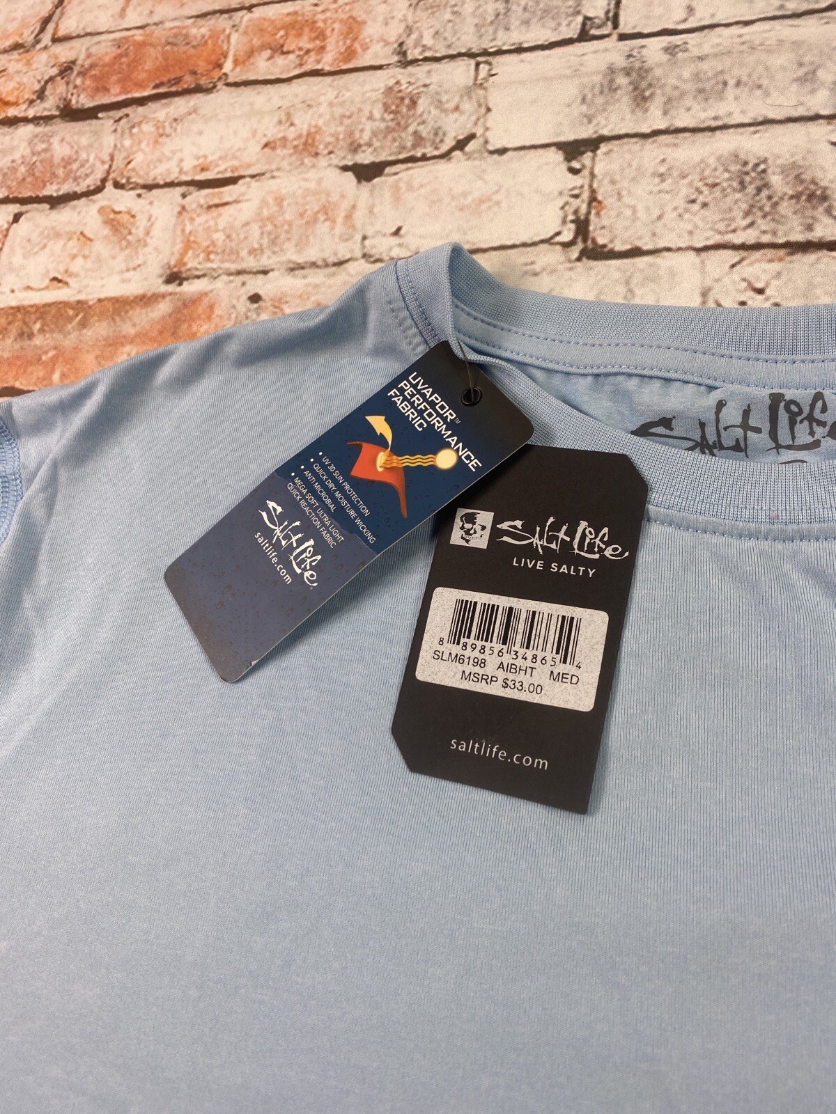 Salt Life Shirt Adult M Blue Performance Fishing Boating Beach Outdoor Tee Mens gallery