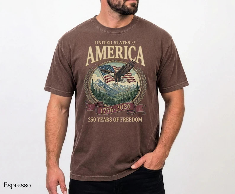 USA 250th Anniversary Vintage Graphic T-Shirt 1776-2026 Comfort Colors Patriotic gallery