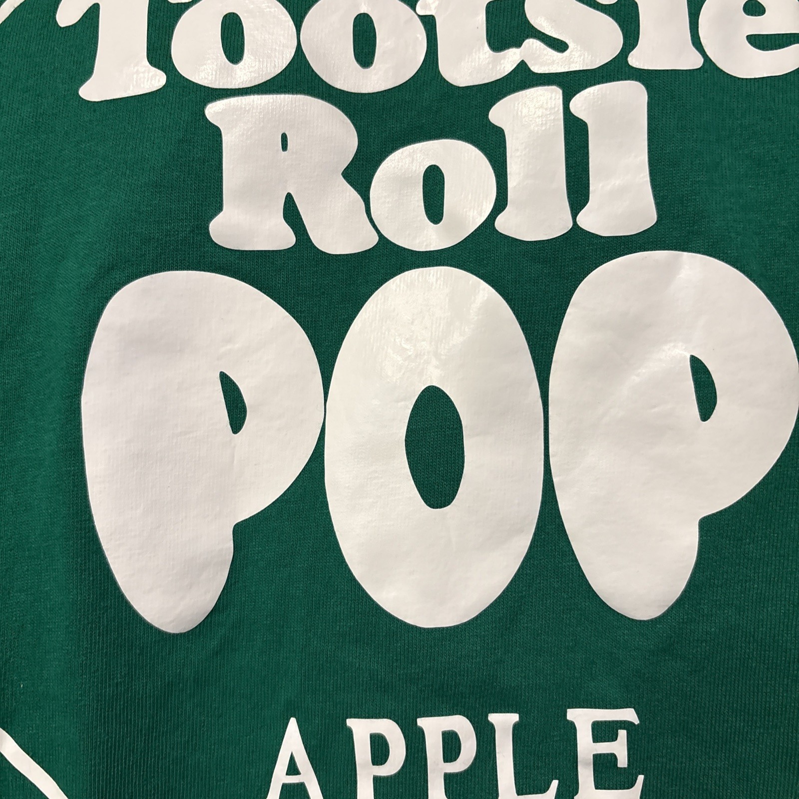 Vintage Tootsie Roll Pop Apple Green & White Shirt Size XL Mens gallery