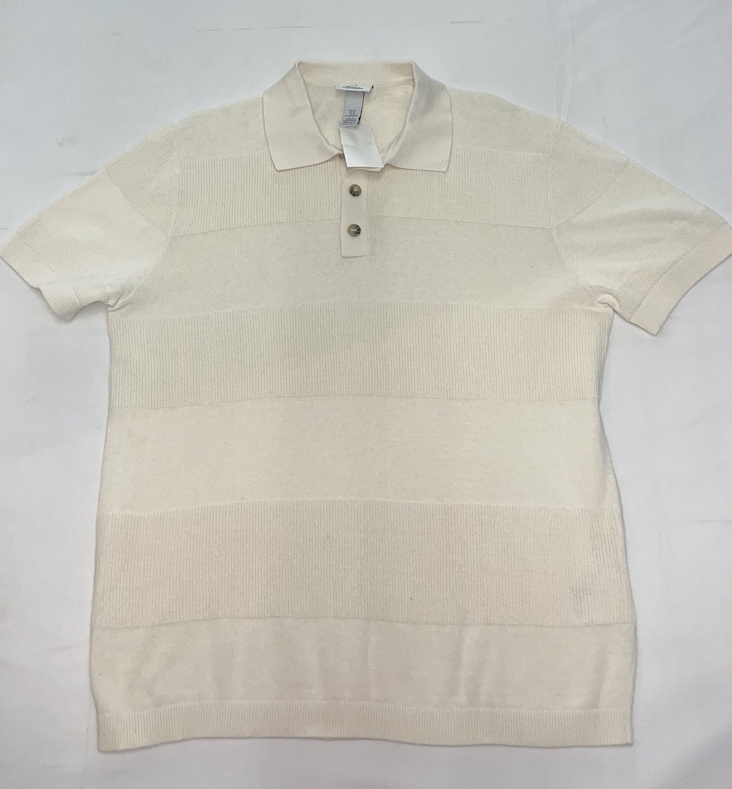 H&M Regular Fit Ribbed Polo Shirt Size Medium gallery