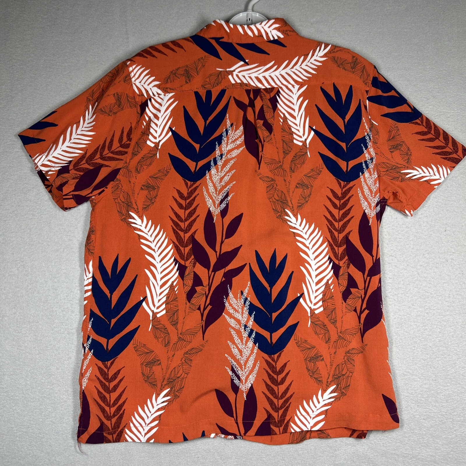 American Rag Floral Short Sleeve Shirt Mens L Orange Dress Shirt Collared gallery