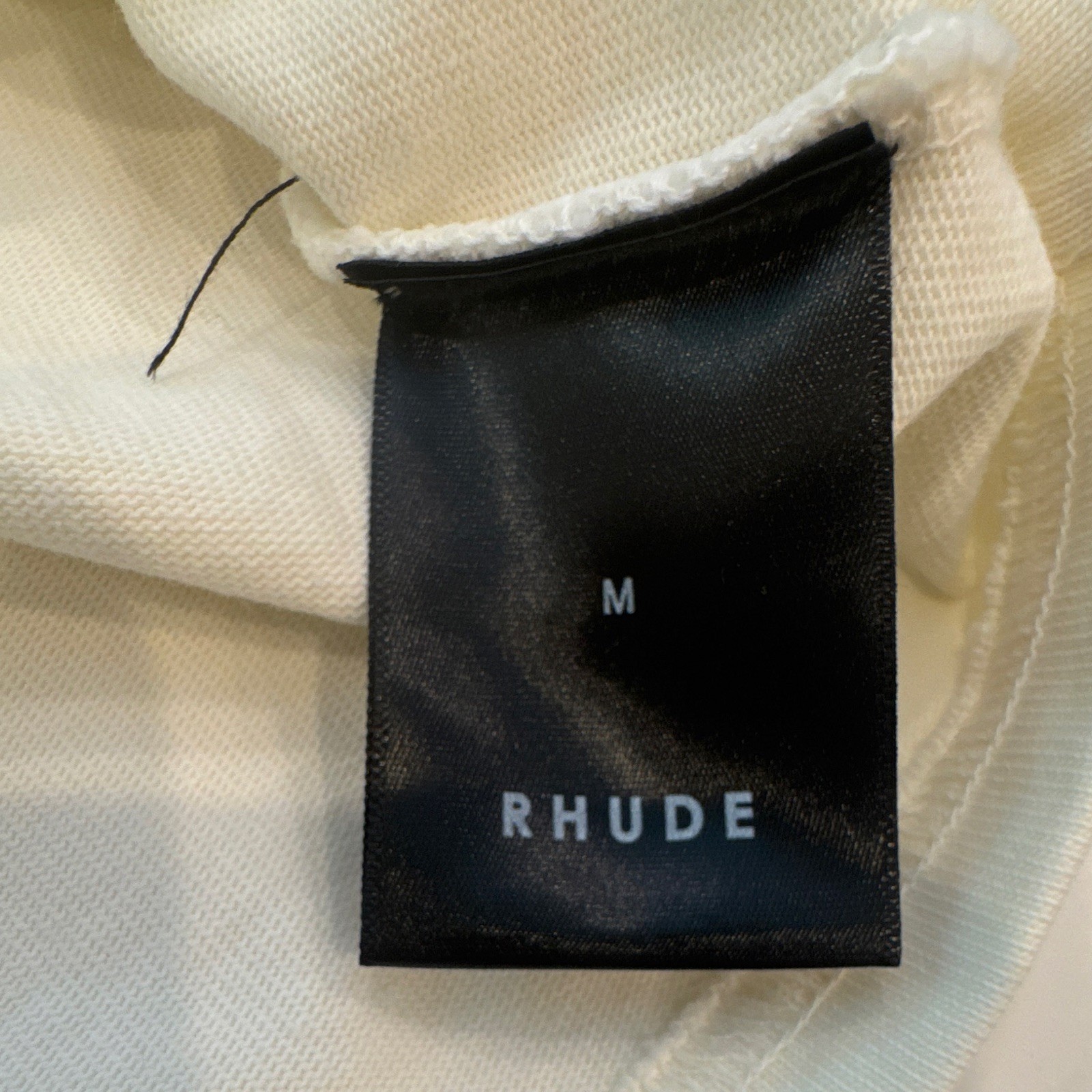 RHUDE Rossa Tee Men's M White/Blue Cotton Graphic Logo Crew Neck T-Shirt gallery