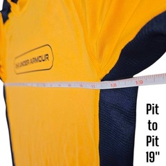 Under Armour Fitted Tee Men’s Yellow/Navy HeatGear Vent AMP Sz S Performance Tee