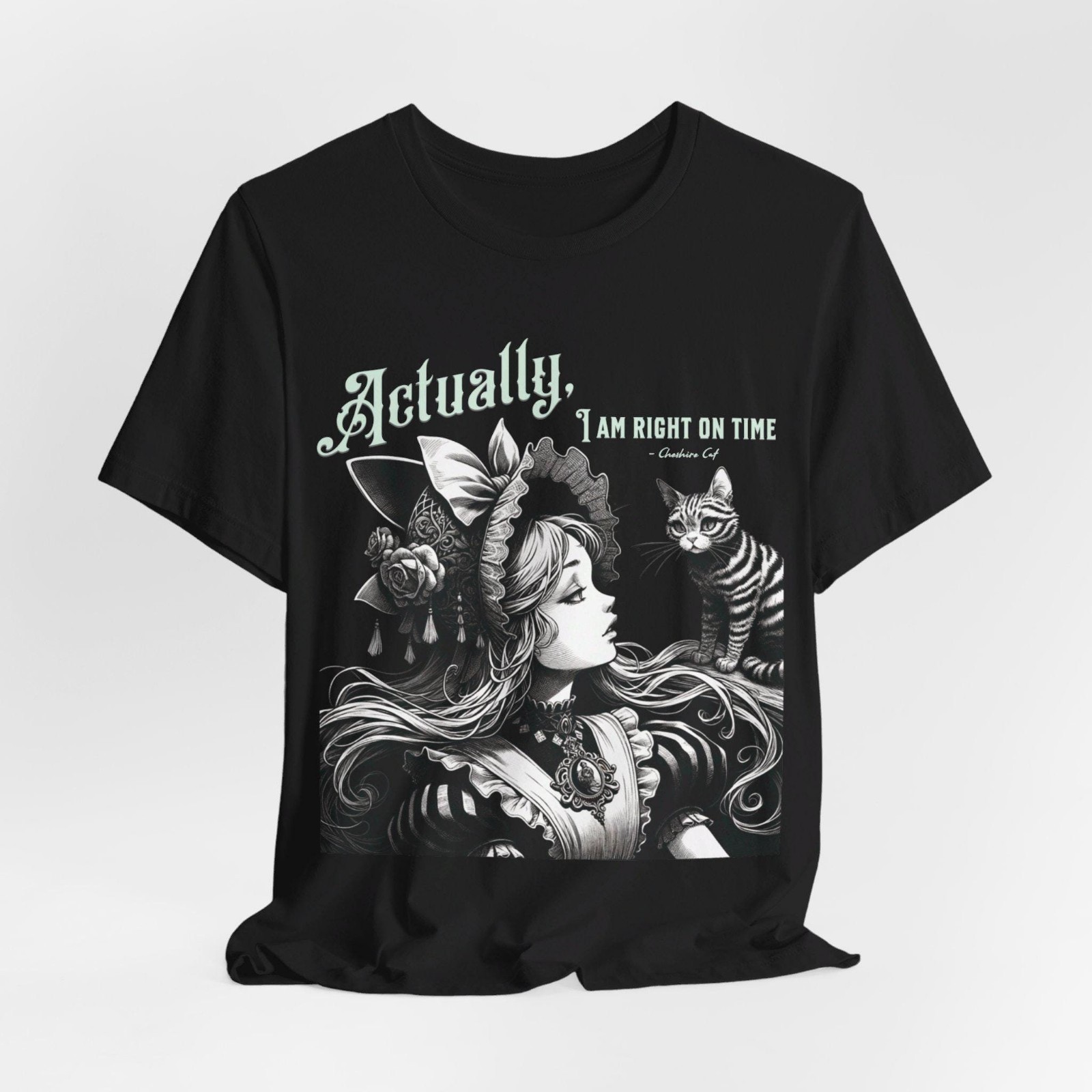 Alice in Wonderland T-Shirt: Cheshire Cat Quote, Gothic Cottagecore Tee gallery