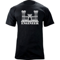 US Army Engineer Branch Insignia Castle Veteran Graphic T-Shirt