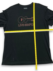 Patagonia Live Simply One String Guitar Logo Black Tee-Shirt Size Large