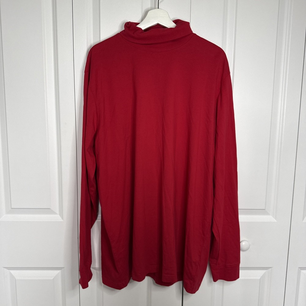 Lands End Super-T Vintage Red Turtle Neck Longsleeve Size XXL 50-52 Old Money