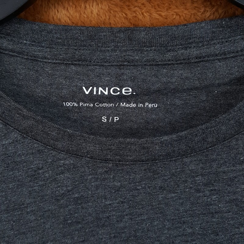 VINCE Shirt Mens Small Grey Pullover Crew Short Sleeve Pima Cotton T-Shirt Tee gallery