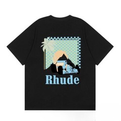 43STYLE RHUDE Men High Quality Leisure Cotton Short Sleeve Polo T-Shirt S-2XL
