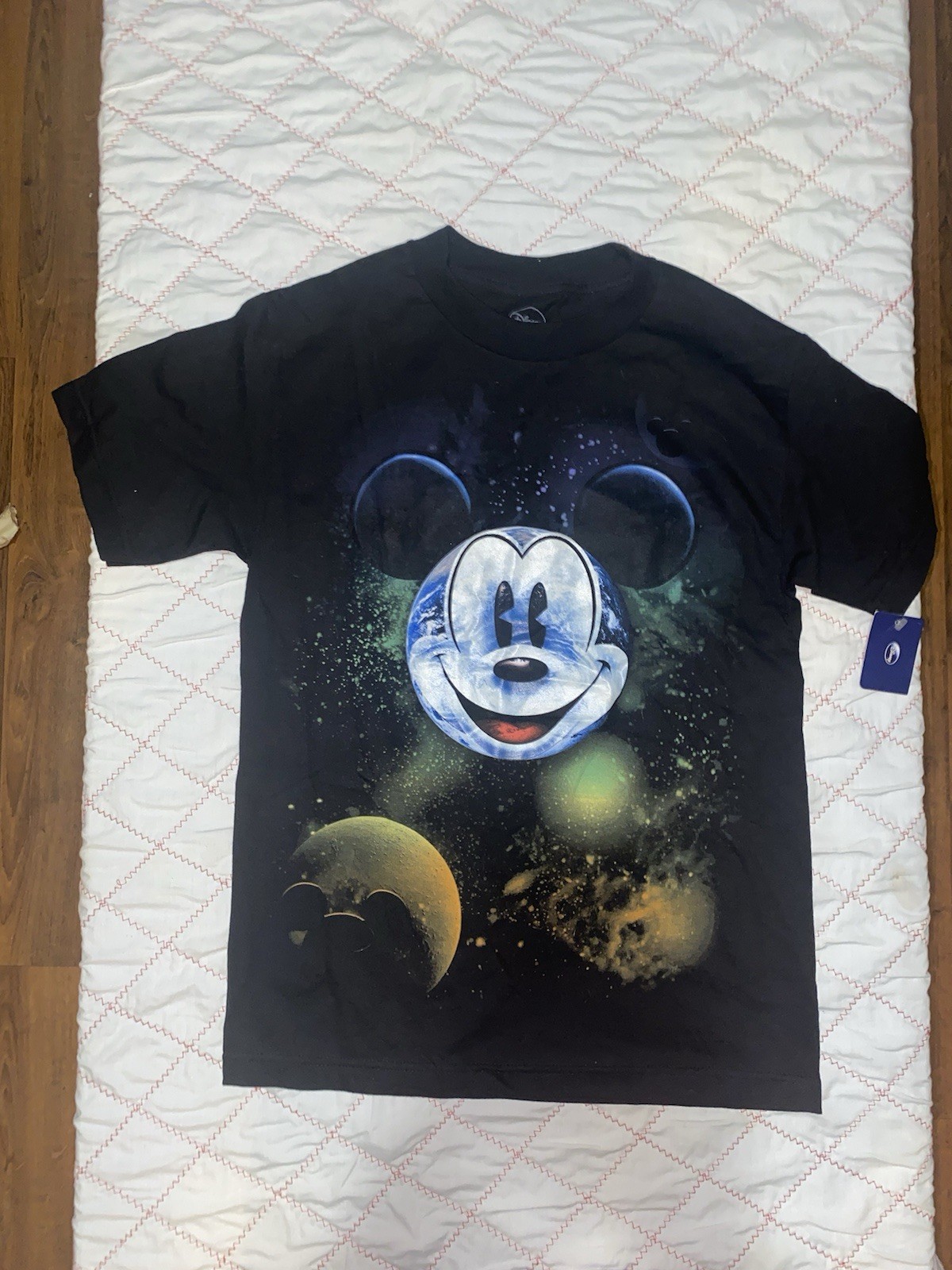 Disney Black Planet Mickey Mouse Glow In The Dark T Shirt Small 34/36 NWT gallery