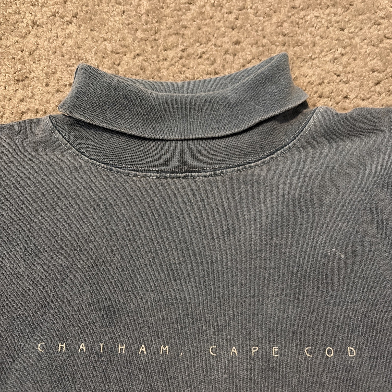 Vintage Chatham Cape Cod Massachusetts Blue Turtleneck Shirt L-XL gallery