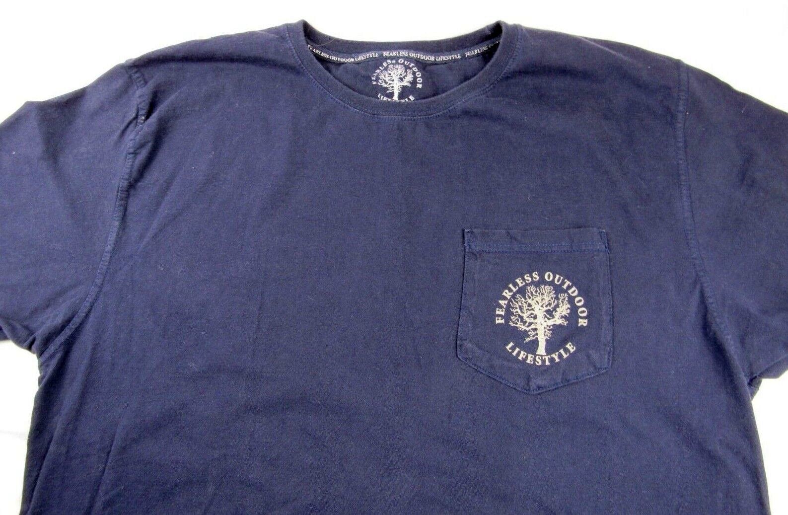 Fearless Outdoor Lifestyle Navy Blue T-Shirt 2XL XXL Full Back Print Deer Hunt gallery