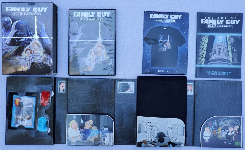 COMPLETE NEW 2007 Family Guy Blue Harvest Star Wars Parody Movie DVD XL T-Shirt