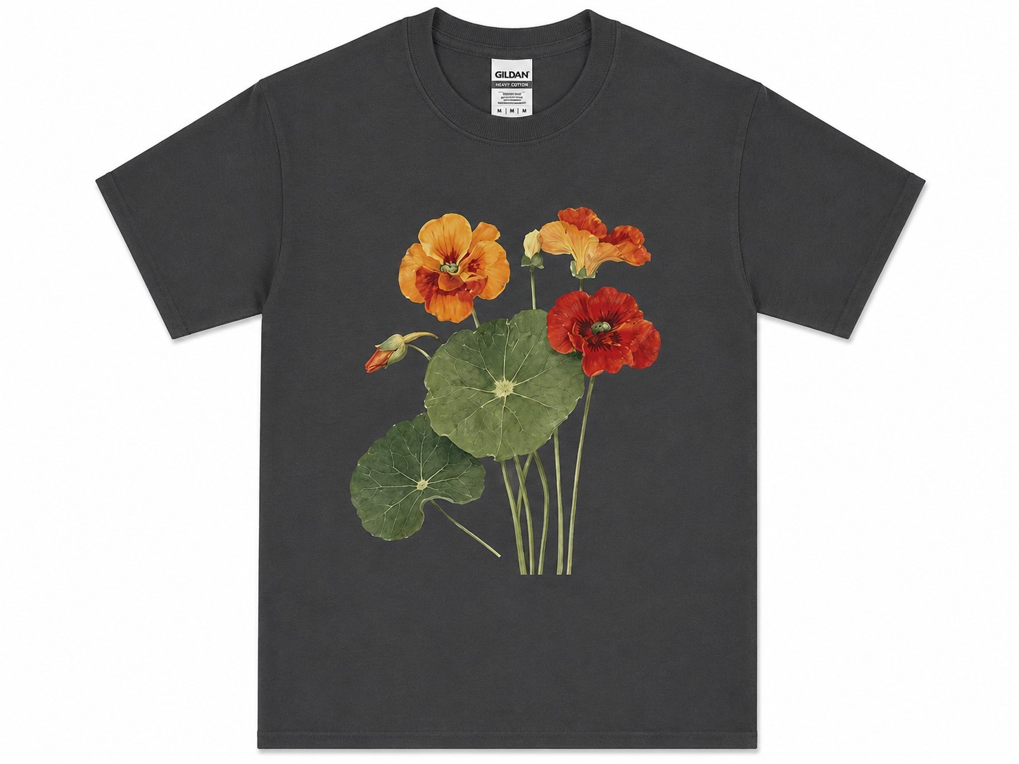 Vintage Nasturtium Flower Trendy Cottagecore Floral Graphic Cotton Unisex Tee gallery