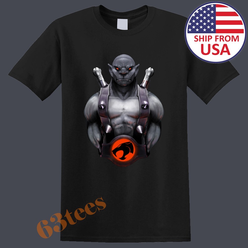 Thundercats Panthro Cartoon TV Show Men’s Black Size S to 3XL