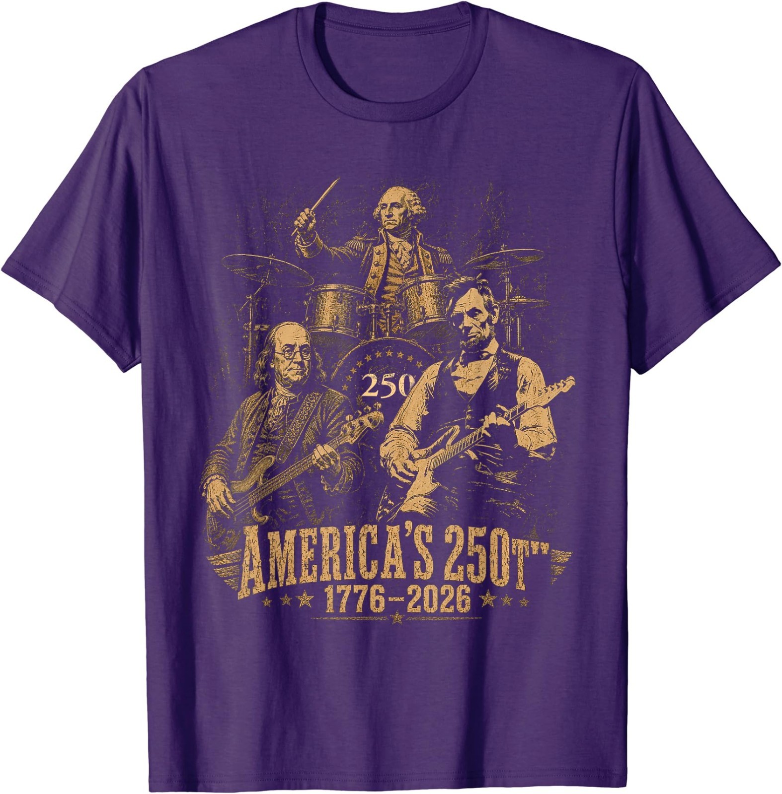 250 Years Patriot Guitar Drum Band American Flag 1776 2026 T-Shirt gallery
