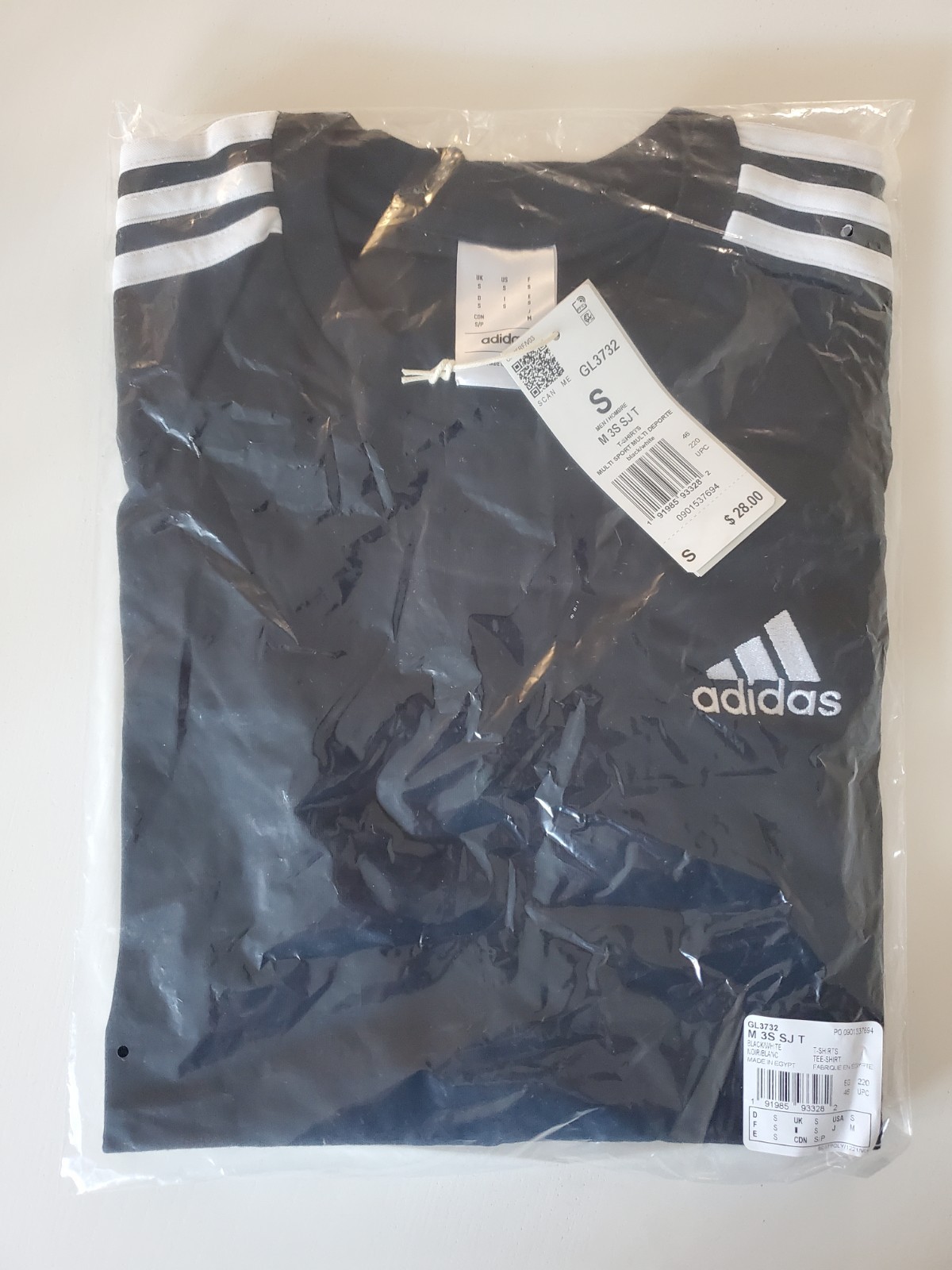 ADIDAS Men's Essentials 3-Stripes Tee Black / White gallery