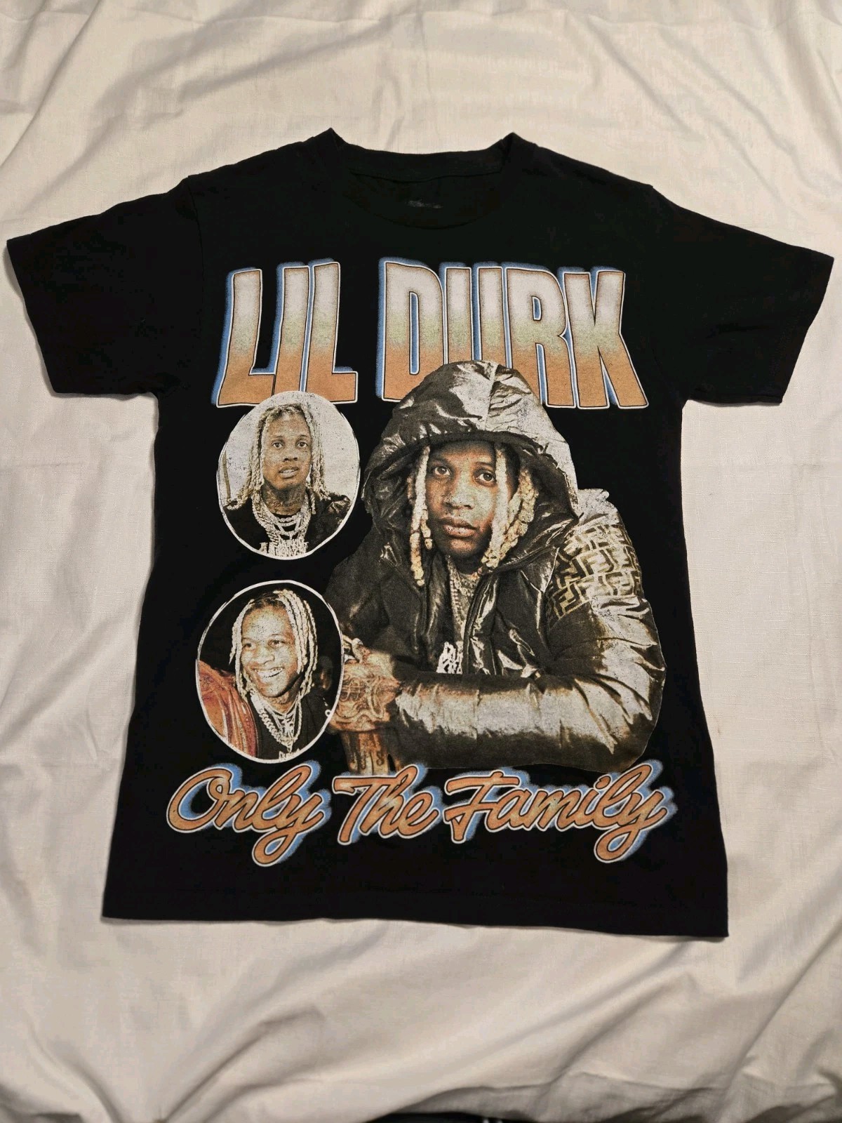 Lil Durk Only The Family OTF Graphic T-Shirt Black Rap Tee Men’s Size S