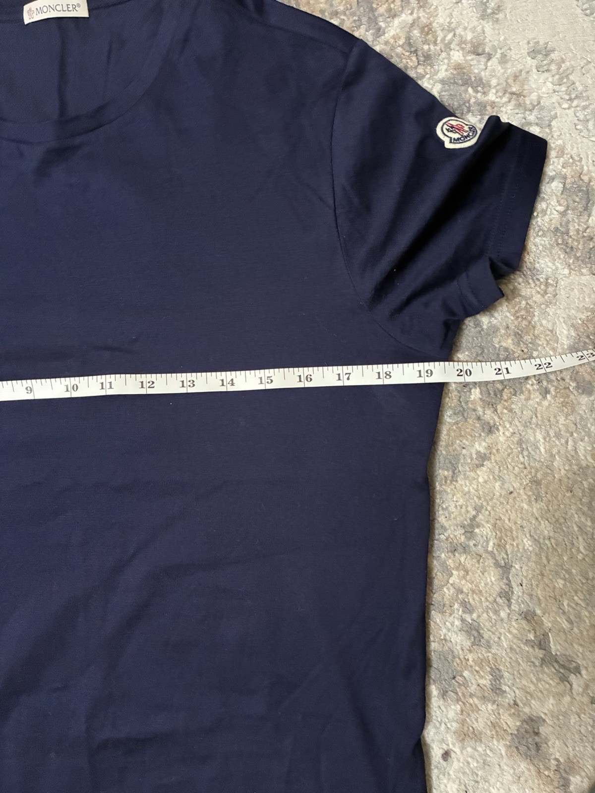 Moncler Shirt Mens Slim Fit Logo Patch Crewneck Short Sleeve $395 gallery