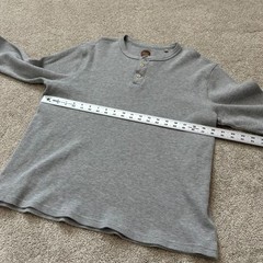 Common People Waffle Long Sleeve Henley Grey Size M/L