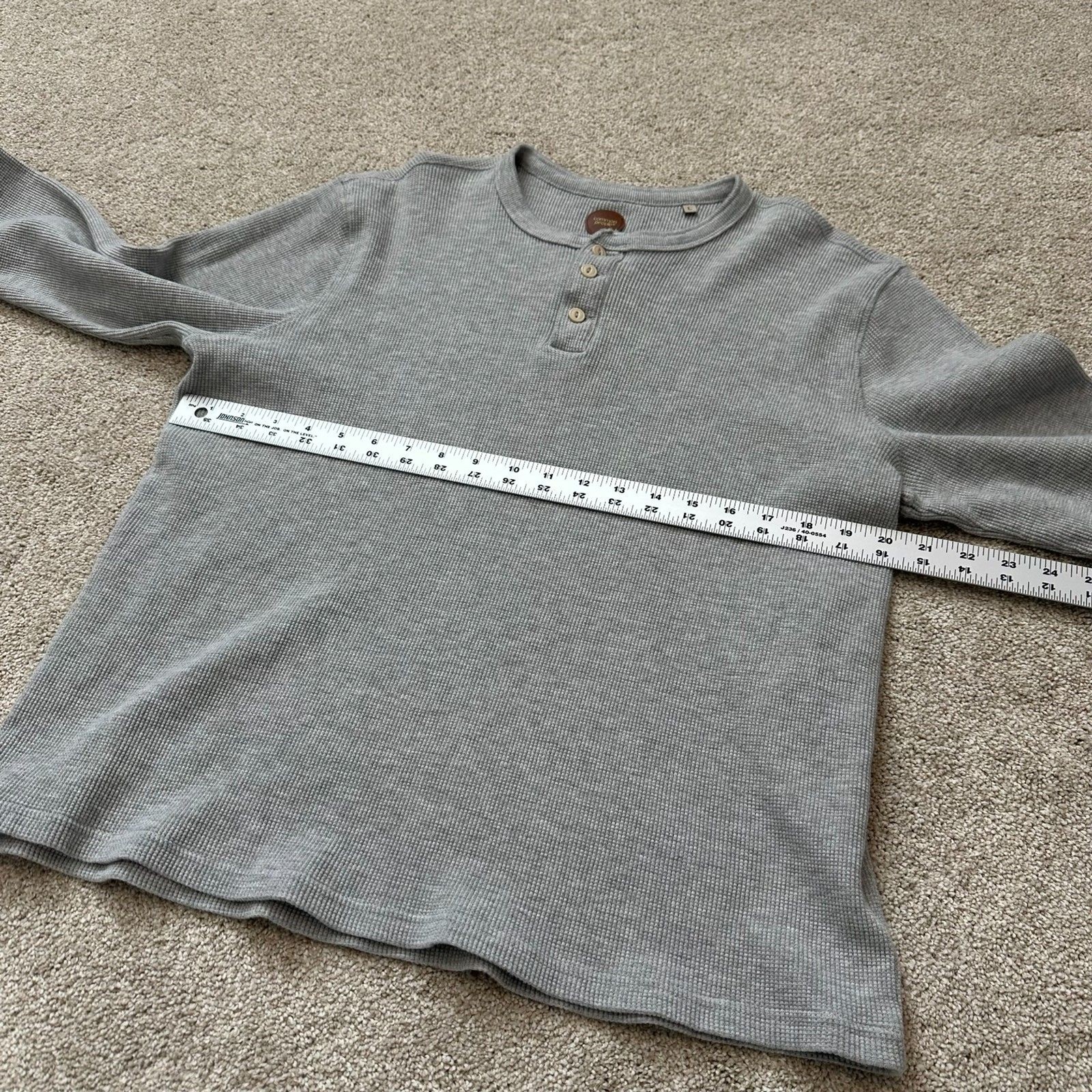 Common People Waffle Long Sleeve Henley Grey Size M/L gallery