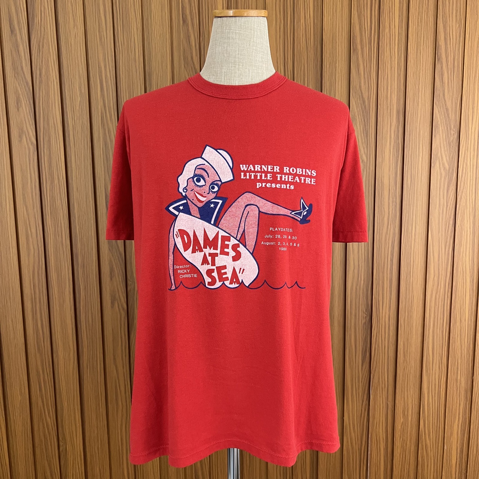 Vintage 1988 Dames at Sea Little Theatre Promo Tee Made in USA Size L