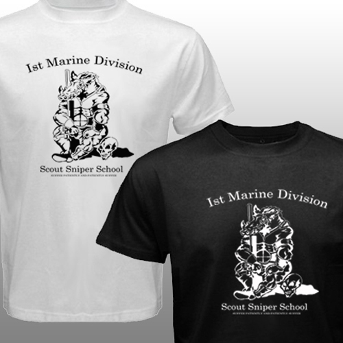 USMC United States Marine Corps Scout Sniper Camp Pendleton School T-shirt gallery