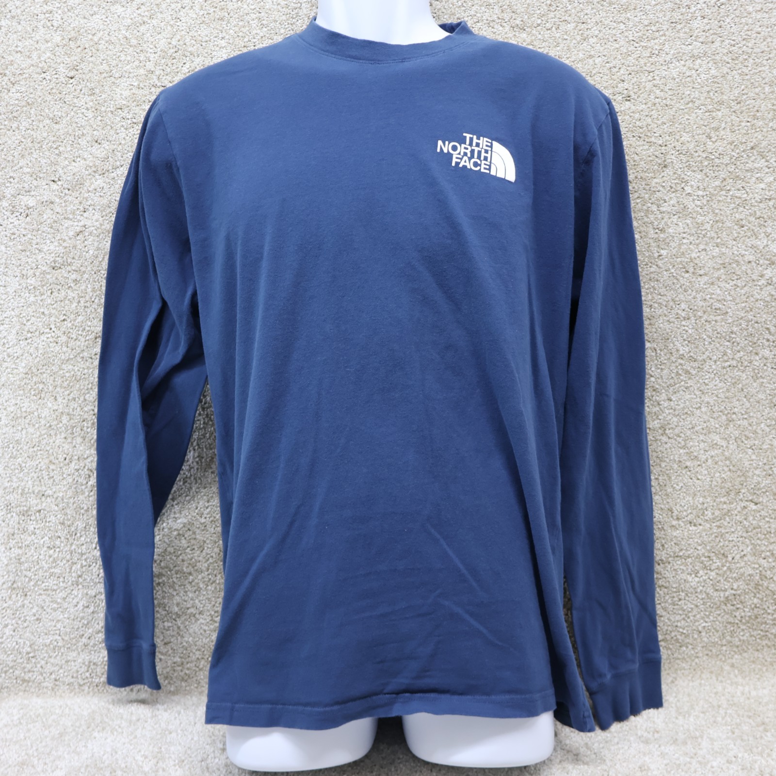 The North Face Mens Medium Long Sleeve Logo Tee Blue (see photo for flaw) gallery
