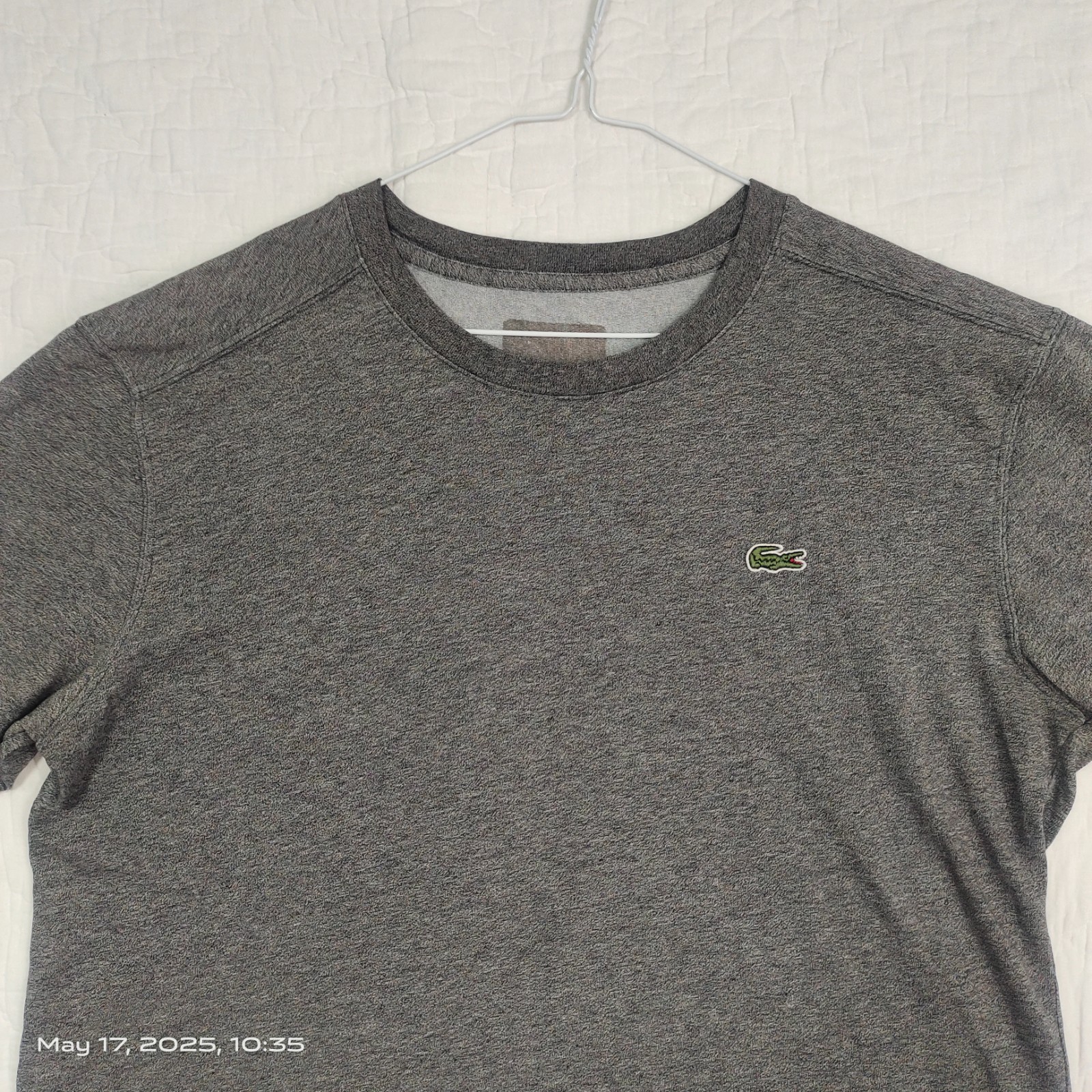 Mens Lacoste Sport Grey Short Sleeve T Shirt Top (See Measurement in Photos) gallery