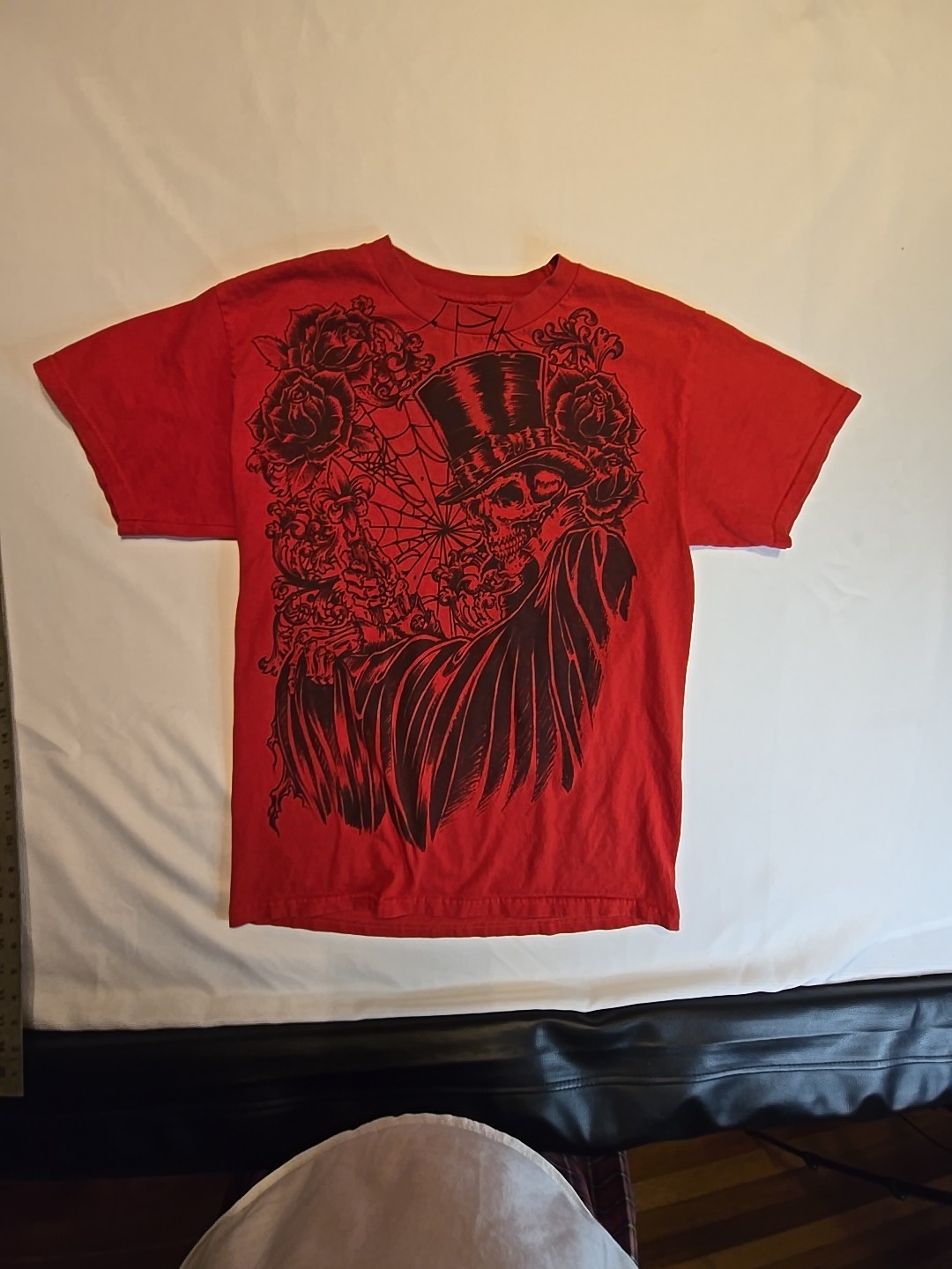VTG Gothic Y2K Tattoo Joker Skeleton Band Tee M/L Emo Jesse Pinkman Style RARE gallery