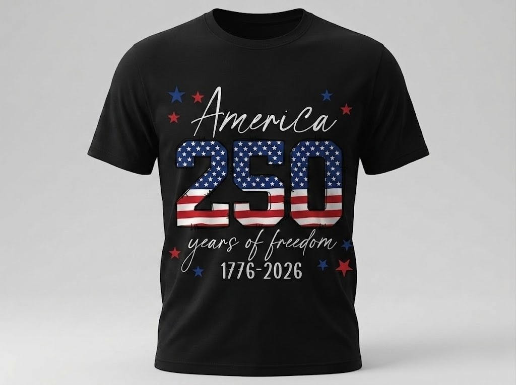 250 Years of Freedom T-Shirt America 1776-2026 Cotton Flag Tee gallery