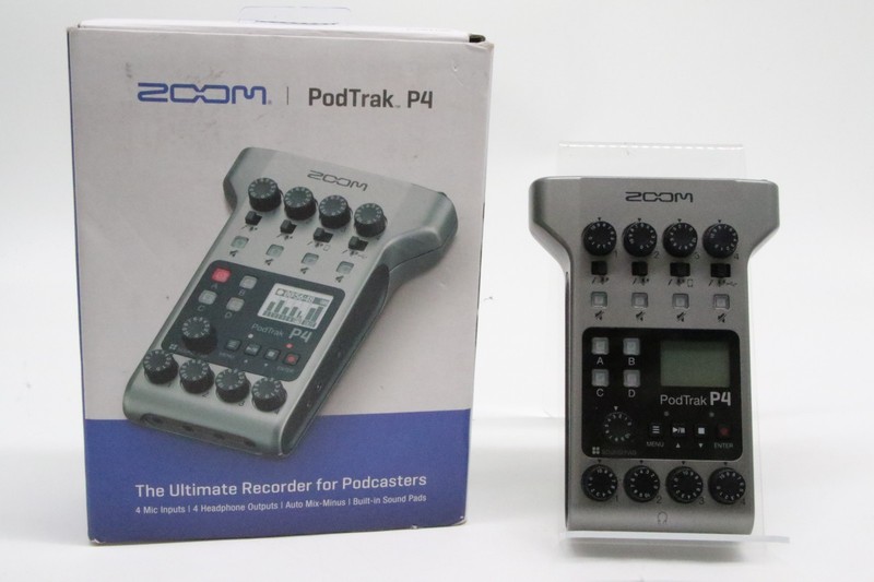 Zoom PodTrak P4 Podcast Recorder with 4 XLR Mic Inputs – Silver