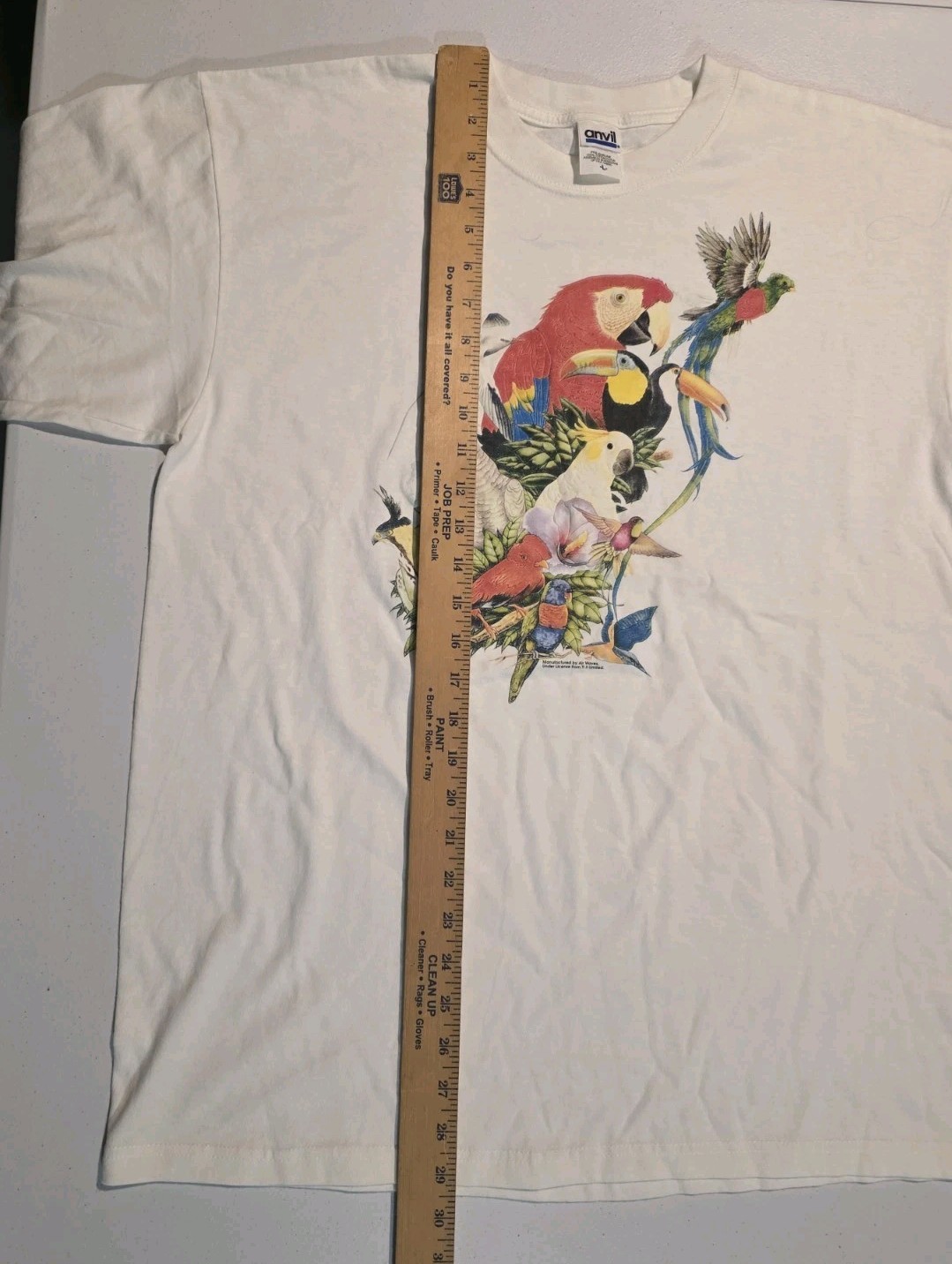 Vtg Birds Of The Tropics Shirt L Nature Art Grunge Y2k Parrot gallery