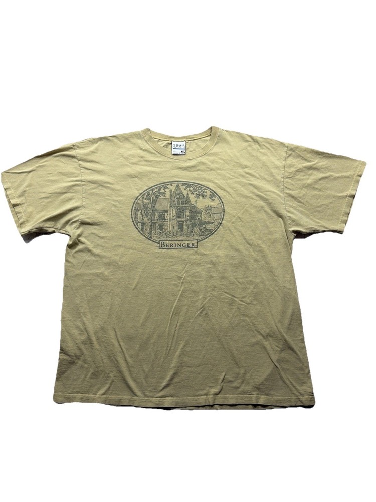 Vintage Beringer Napa Valley Cabernet Sauvignon Beige Graphic T Shirt Men’s 2XL