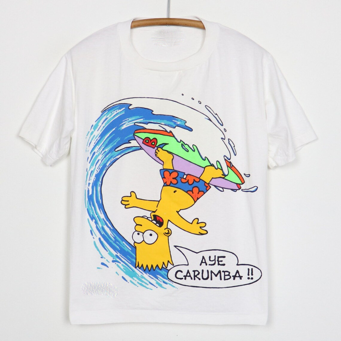 Vtg 1989 The Simpsons Bart Simpson Aye Carumba Cotton White S-5XL Shirt TR014 gallery