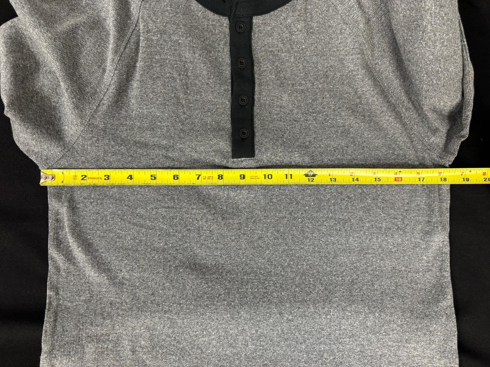 Levi's Mens Long Sleeve Thermal Henley Shirt Grey/Black Choose Your Size. NWB gallery