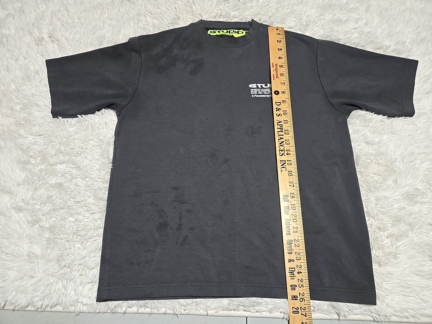 Studio Supervsn M T-Shirt Gray Short Sleeve Distressed* Powered Educate Design gallery