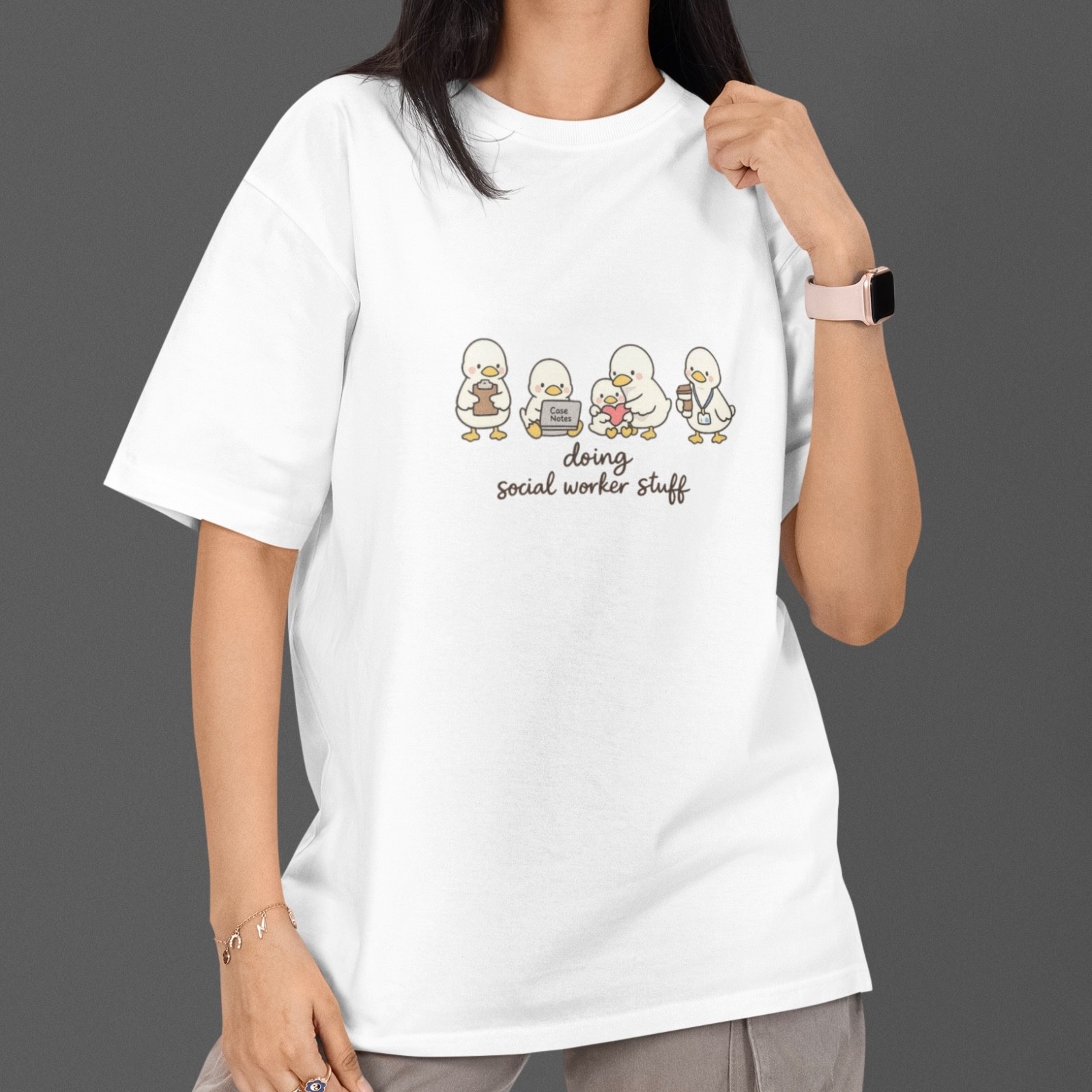 Cute Social Worker Shirt Doing Social Worker Stuff Gift White Tee Cotton gallery