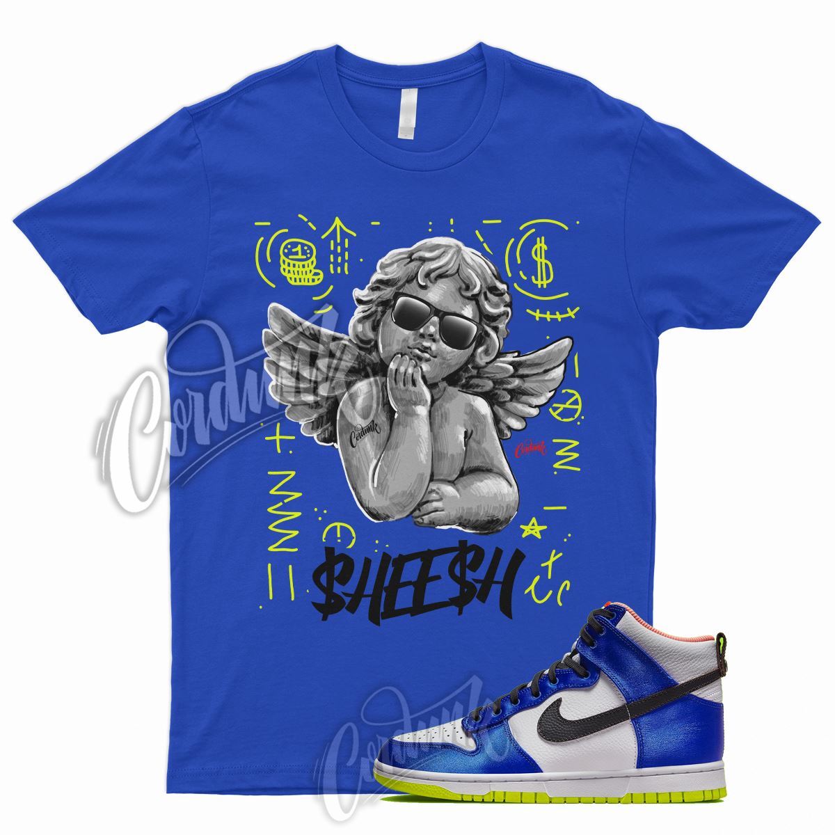 SHE T Shirt for N Dunk High Blue Satin Racer Atomic Green Royal Griffey 1