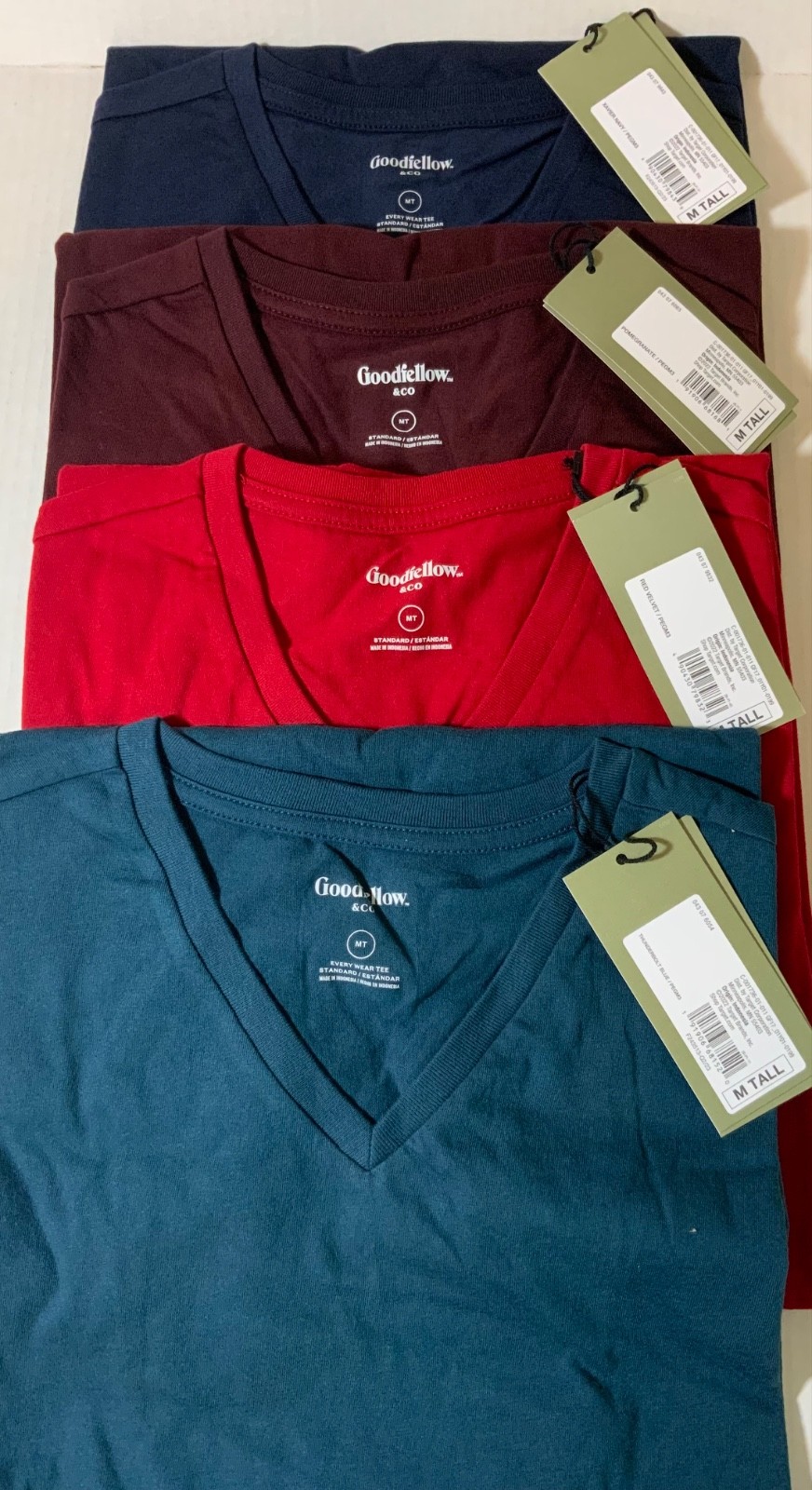 Men's V-Neck T-shirt MEDIUM TALL short sleeve Standard Cotton/Poly color choice gallery